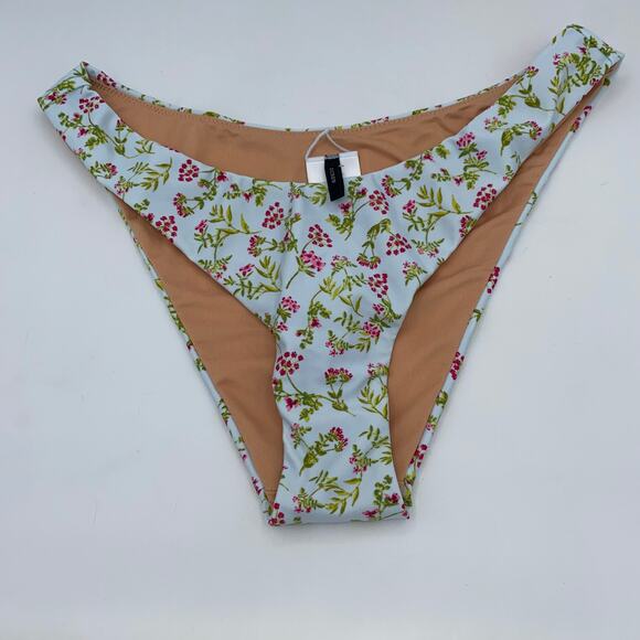 NWT J. Crew Floral Curved Waist Cheeky Bikini Swim Bathing Suit Bottom Small - Picture 3 of 8